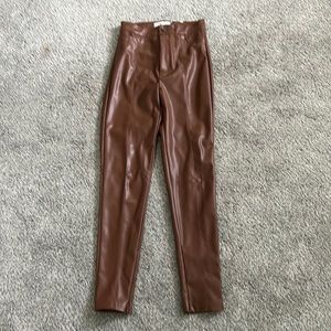 Carmel colored faux leather pants size 5(waist 26)